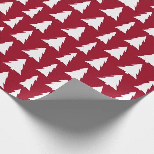 Modern Trees Burgundy Geometric Pattern Cadeaupapier (Hoek)