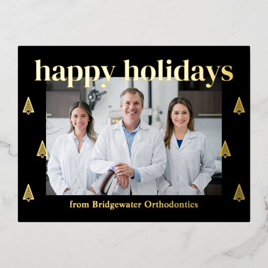 Modern Trees FOLIE Zakelijk Vakantie Briefkaart (Voorkant)