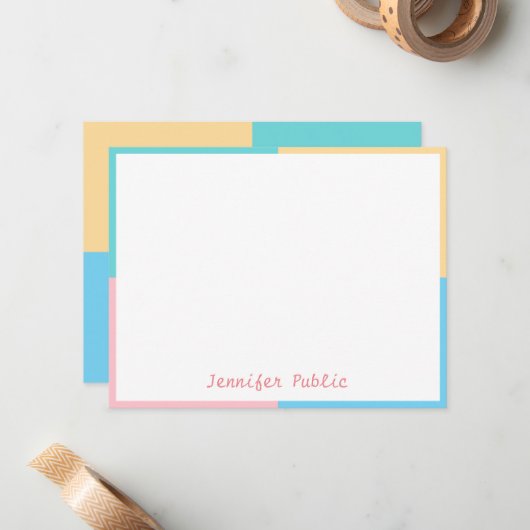 Modern Trend Colors Handgeschreven Script Sjabloon (Voorkant / Achterkant in situ)