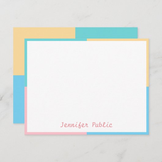 Modern Trend Colors Handgeschreven Script Sjabloon (Voorkant / Achterkant)