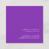 Modern Trending Elegant Violet Pearl Finish Luxe Vierkante Visitekaartje (Achterkant)