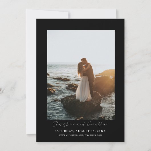 Modern Trending Wedding Kaart (Achterkant)