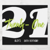 Modern, Trendy 21ste verjaardag Bier Etiket (Enkel label)