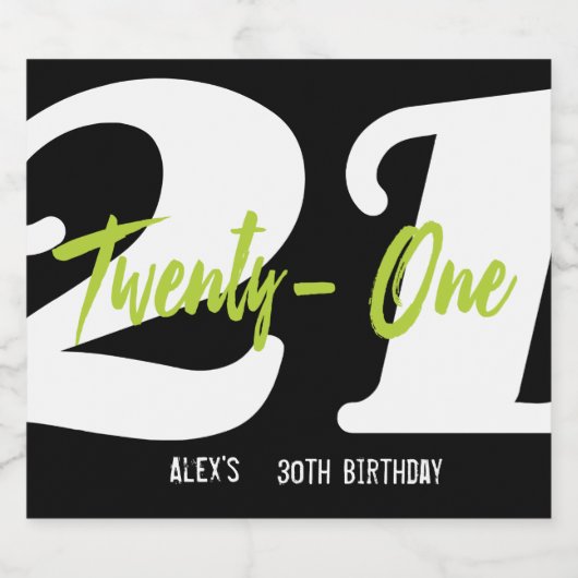 Modern, Trendy 21ste verjaardag Bier Etiket (Enkel label)