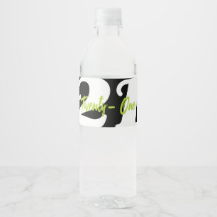 Modern, Trendy 21ste verjaardag Waterfles Etiket