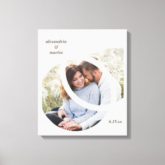 Modern Trendy 2 Circle Foto Lijst Weddenschap Canvas Afdruk (Voorkant)