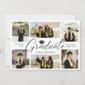 Modern Trendy 7 Photo Graduation Collage Aankondiging (Voorkant)