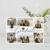 Modern Trendy 7 Photo Graduation Collage Aankondiging (Staand voorkant)