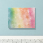 Modern Trendy Abstract Art Blue Roze Geel Canvas Afdruk (Insitu (Houten vloer))