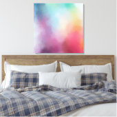 Modern Trendy Abstract Art Roze Rood Geel Blauw Canvas Afdruk (Insitu (Slaapkamer))