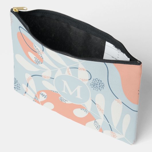 Modern Trendy Abstract Botanical Art Monogram Etui (Open)