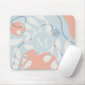Modern Trendy Abstract Botanical Art Monogram Muismat (Met muis)