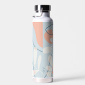 Modern Trendy Abstract Botanical Art Monogram Waterfles (Rechts)