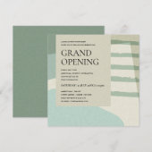 MODERN TRENDY ABSTRACTE AQUA BLUE ART GRAND OPENIN KAART (Voorkant / Achterkant)