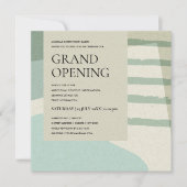 MODERN TRENDY ABSTRACTE AQUA BLUE ART GRAND OPENIN KAART (Voorkant)