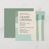 MODERN TRENDY ABSTRACTE ART AQUA BLUE GRAND OPENIN KAART (Voorkant / Achterkant)