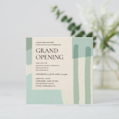 MODERN TRENDY ABSTRACTE ART AQUA BLUE GRAND OPENIN KAART (Staand voorkant)