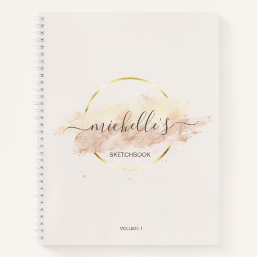 Modern Trendy Abstracte Art Waterverf Sketchbook N Notitieboek (Voorkant)