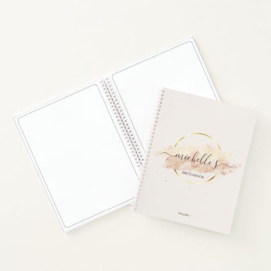 Modern Trendy Abstracte Art Waterverf Sketchbook N Notitieboek (Binnen)