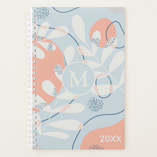 Modern Trendy Abstracte botanische kunst Planner (Voorkant)