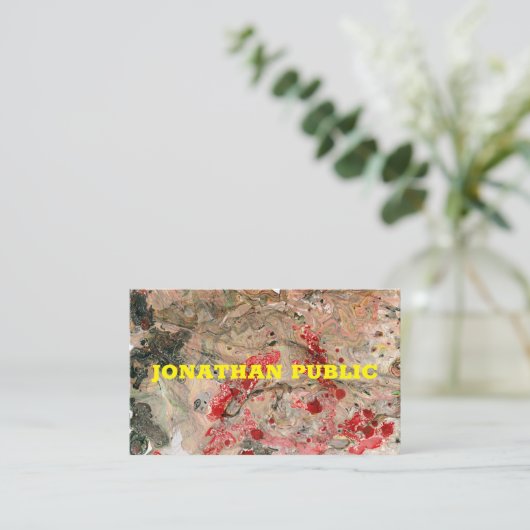 Modern Trendy Abstracte Red Brown Sjabloon Visitekaartje (Staand voorkant)