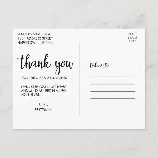 Modern Trendy Afstuderen dank u Afstuderen Foto Briefkaart (Achterkant)