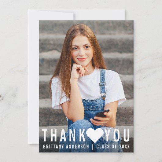 Modern Trendy Afstuderen Dank u Hartelijk Kaart (Voorkant)