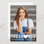 Modern Trendy Afstuderen Dank u Hartelijk Kaart (Voorkant / Achterkant)