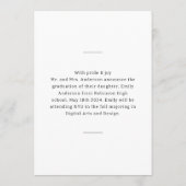 Modern Trendy Afstuderen Foto aankondiging (Achterkant)