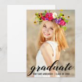 Modern Trendy Afstuderen Foto aankondiging (Voorkant / Achterkant)