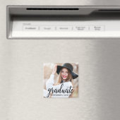 Modern Trendy Afstuderen Foto aankondiging Sq Magneet (Insitu (Vaatwasser))