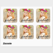 Modern Trendy Afstuderen Foto aankondiging Vierkante Sticker (Vel)