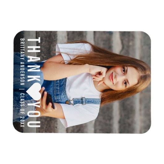 Modern Trendy Afstuderen Hartelijk dank Magneet (Horizontaal)