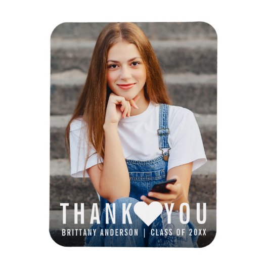 Modern Trendy Afstuderen Hartelijk dank Magneet (Verticaal)