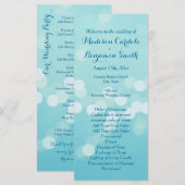 Modern Trendy Aqua Blue Wedding Program Sjabloon (Voorkant / Achterkant)
