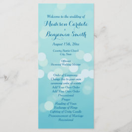 Modern Trendy Aqua Blue Wedding Program Sjabloon
