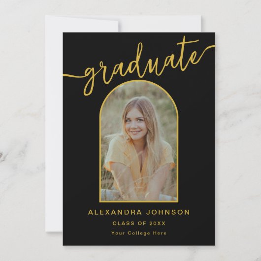 Modern Trendy Arch Foto Afstuderen Aankondiging (Voorkant)