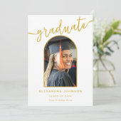 Modern Trendy Arch Foto Afstuderen Aankondiging (Staand voorkant)