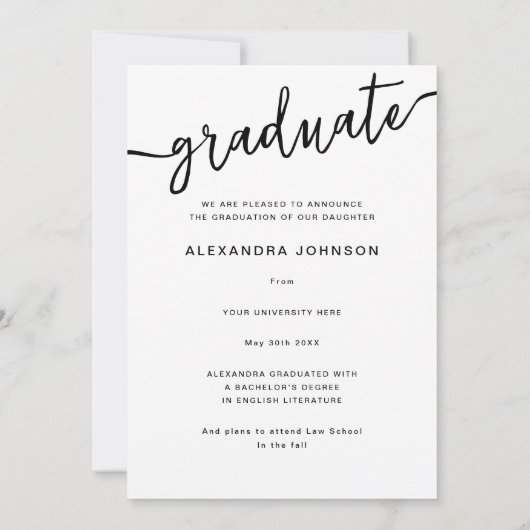 Modern Trendy Arch Foto Afstuderen Aankondiging (Achterkant)