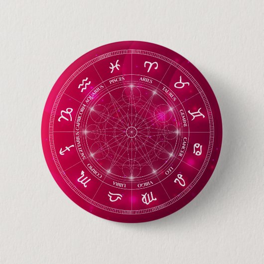 Modern trendy Astrology wielzodic Ronde Button 5,7 Cm (Voorkant)