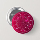 Modern trendy Astrology wielzodic Ronde Button 5,7 Cm (Voorkant /achterkant)