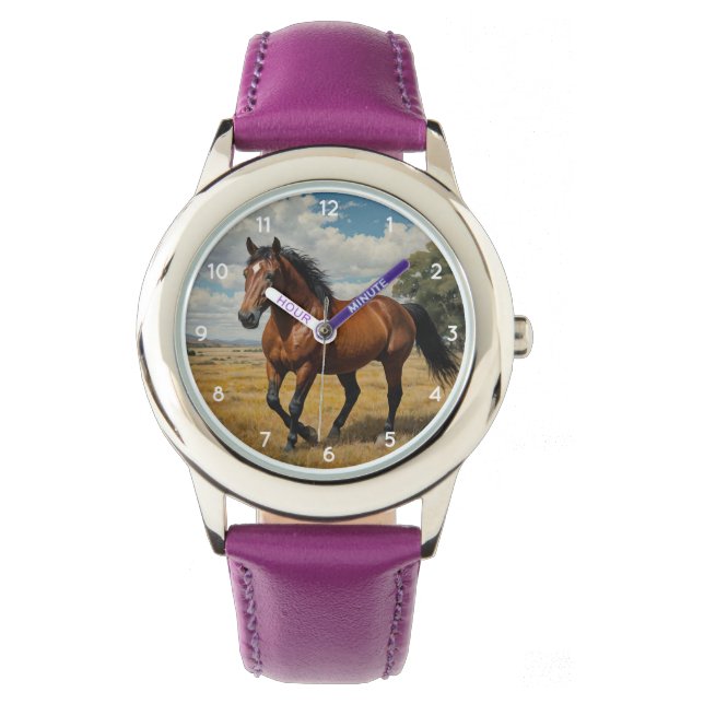 Modern Trendy Beautiful Horse Kids  Horloge (Voorkant)