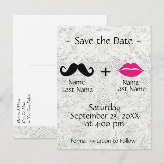 Modern Trendy Bewaar de Datum Aankondigingskaart (Voorkant / Achterkant)