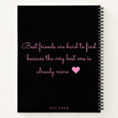 Modern Trendy BFF Best Friend Photo Collage Black Notitieboek (Achterkant)