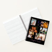 Modern Trendy BFF Best Friend Photo Collage Black Notitieboek (Binnen)