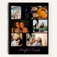 Modern Trendy BFF Best Friend Photo Collage Black