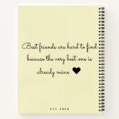 Modern Trendy BFF Best Friend Photo Collage Yellow Notitieboek (Achterkant)