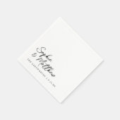 Modern Trendy Black and White Handwritten Wedding Servet (Hoek)