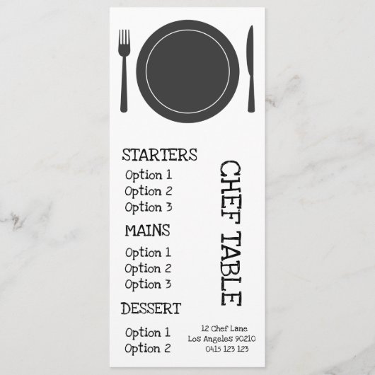 Modern trendy Black and White restaurant menu (Voorkant)