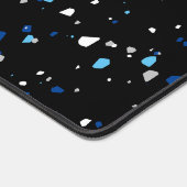Modern Trendy Black Blue Terrazzo Pattern Bureaumat (Hoek)